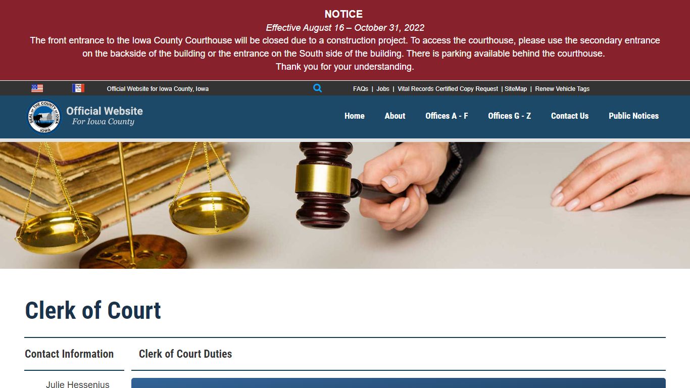 Iowa County Iowa - Clerk of Court